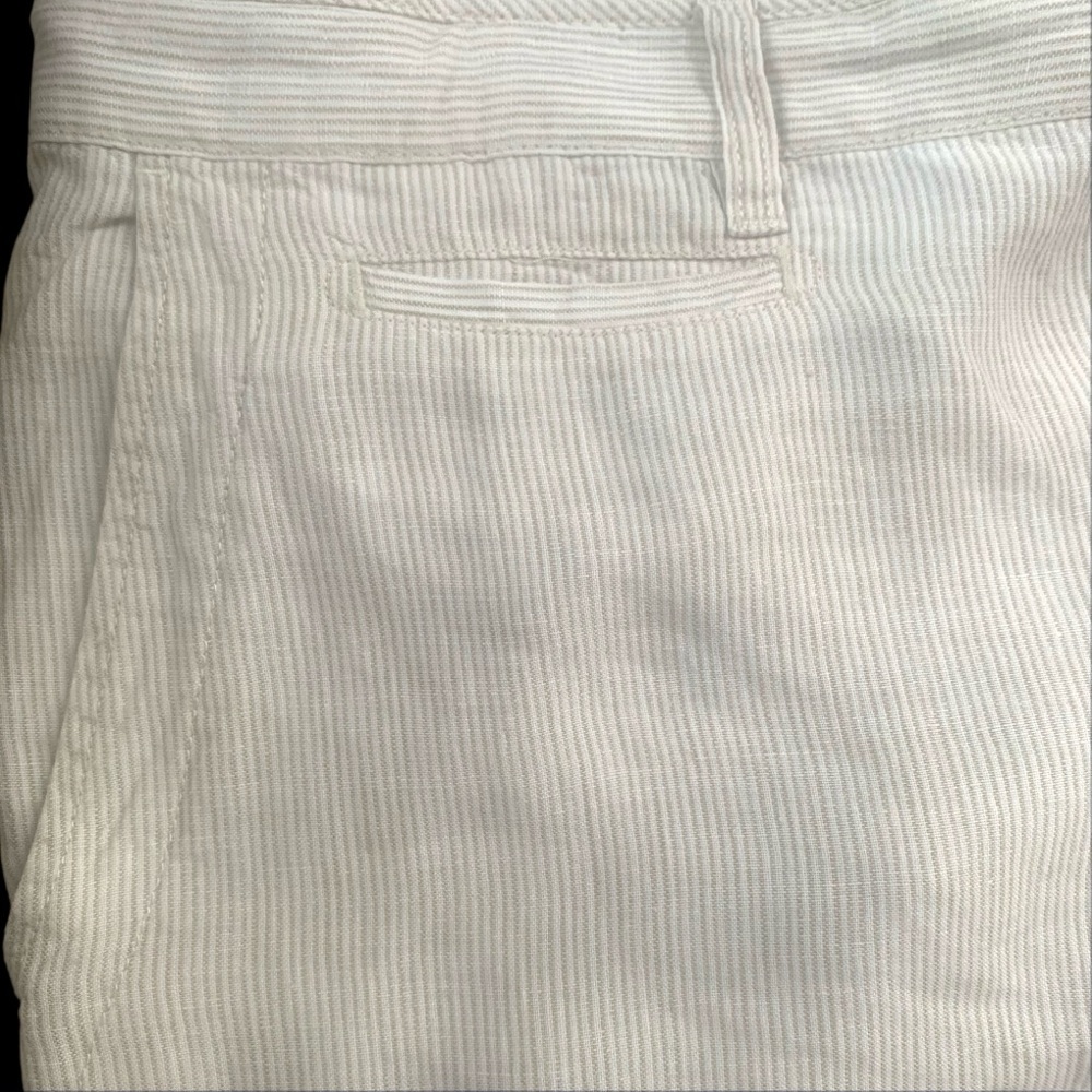 Tommy Bahama Relax Linen Shorts Mens 40 Beige Striped Casual Flat Front 5 Pocket - Picture 6 of 6